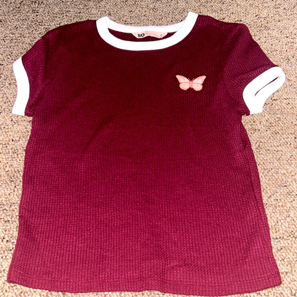 SO good For life medium size garnet T-shirt.